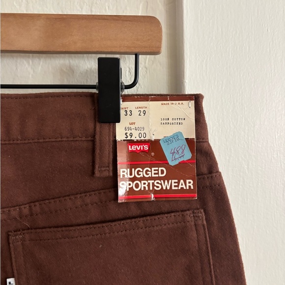 Vintage 70s Levi’s white tab rugged sportswear bee bottom pants in brown - Picture 2 of 3